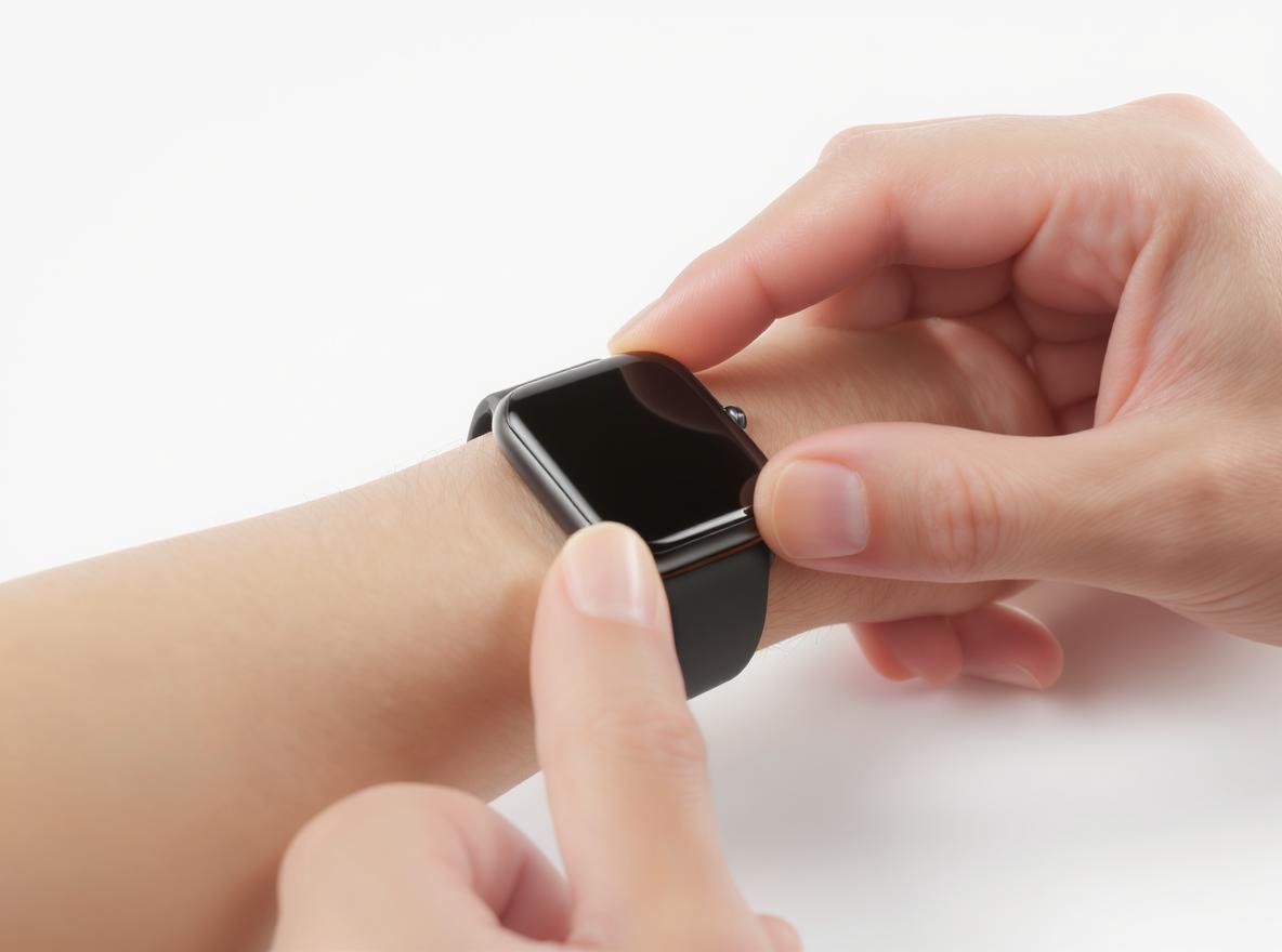 Proper smartwatch positioning on wrist showing optimal placement above wrist bone for accuracy