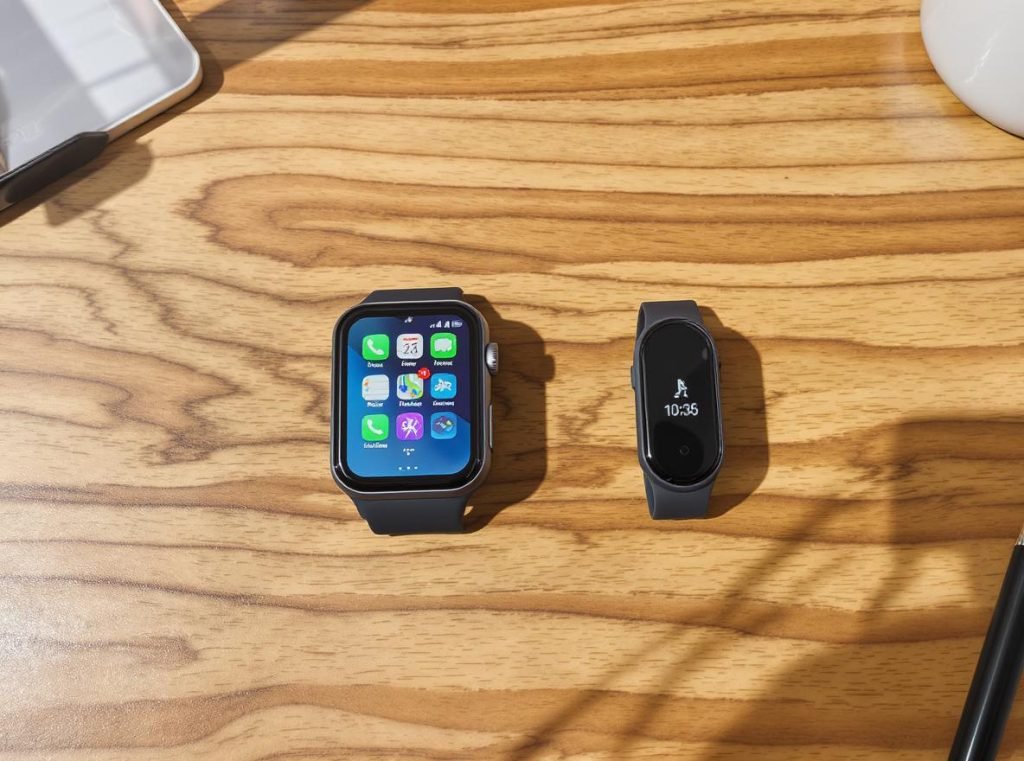 Main differences between smartwatch and fitness tracker form factors and displays