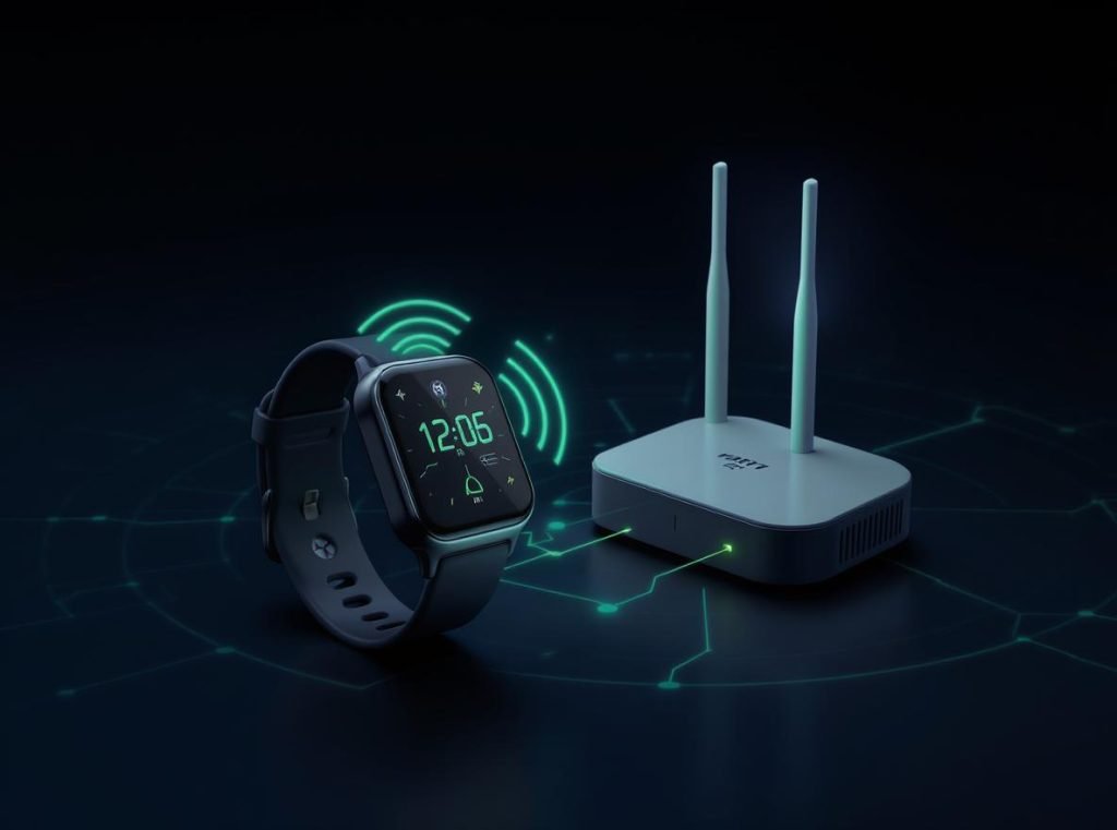 WiFi enabled smartwatch connecting independently to wireless network