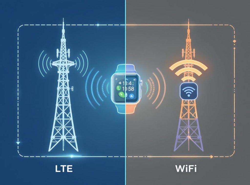 Cellular LTE vs WiFi connectivity comparison for smartwatch independence
