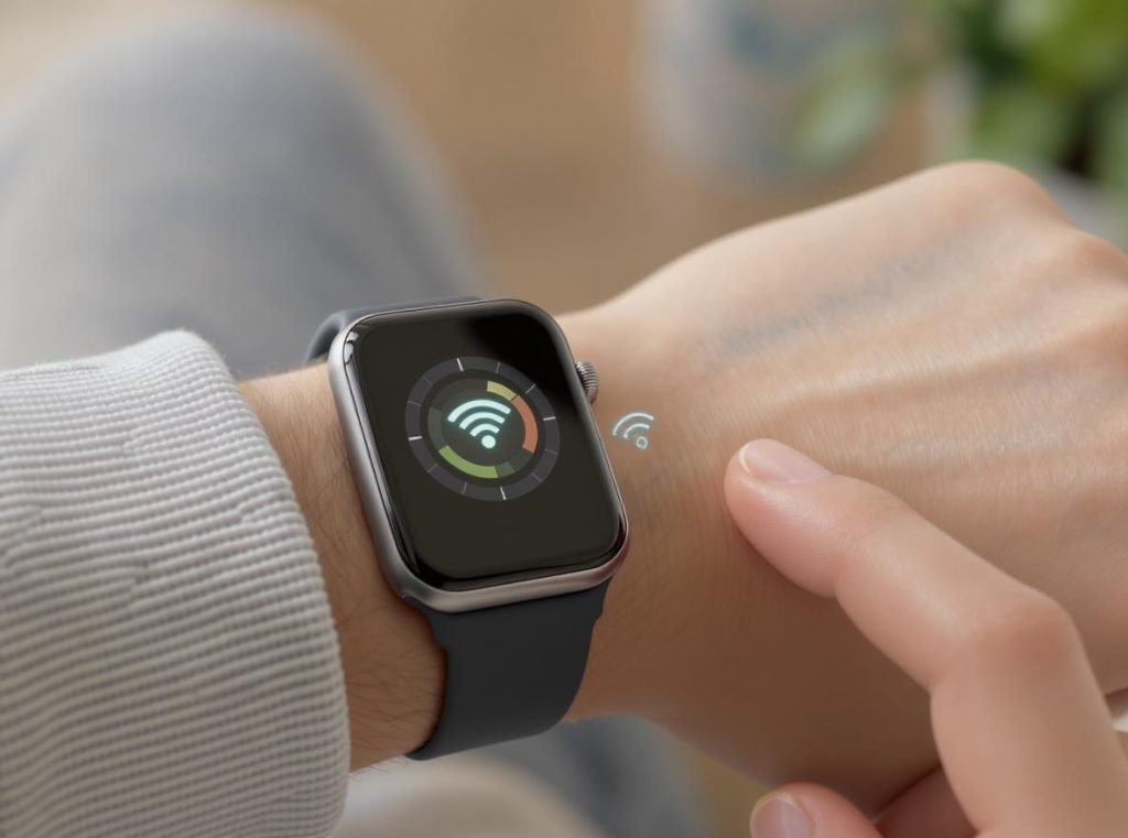 Cellular smartwatch being used without data plan activation showing WiFi connectivity
