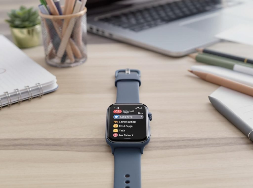 Smartwatch productivity features including calendar management and task organization