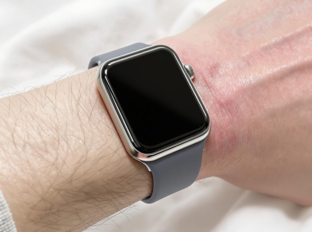 Person sleeping safely with smartwatch showing sleep tracking display