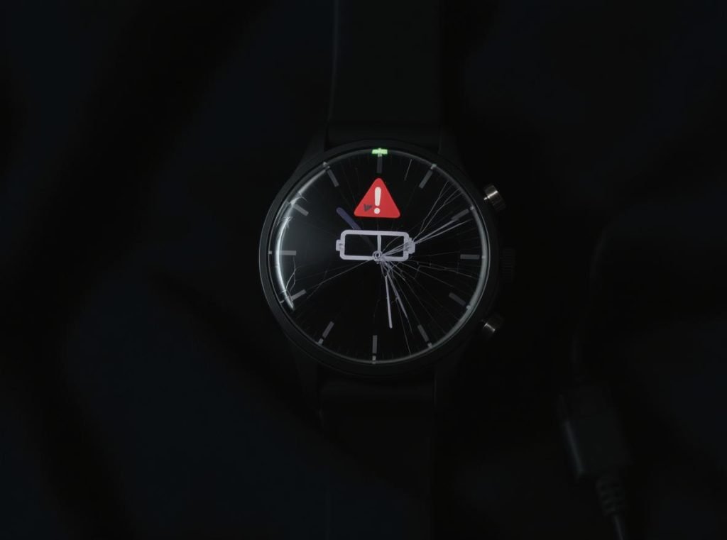 Smartwatch showing battery limitations and durability concerns