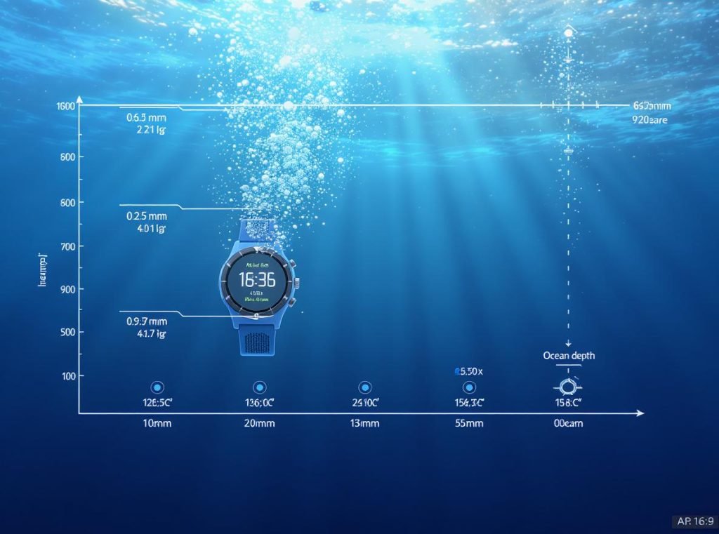 ATM rating depth chart showing smartwatch water pressure resistance levels