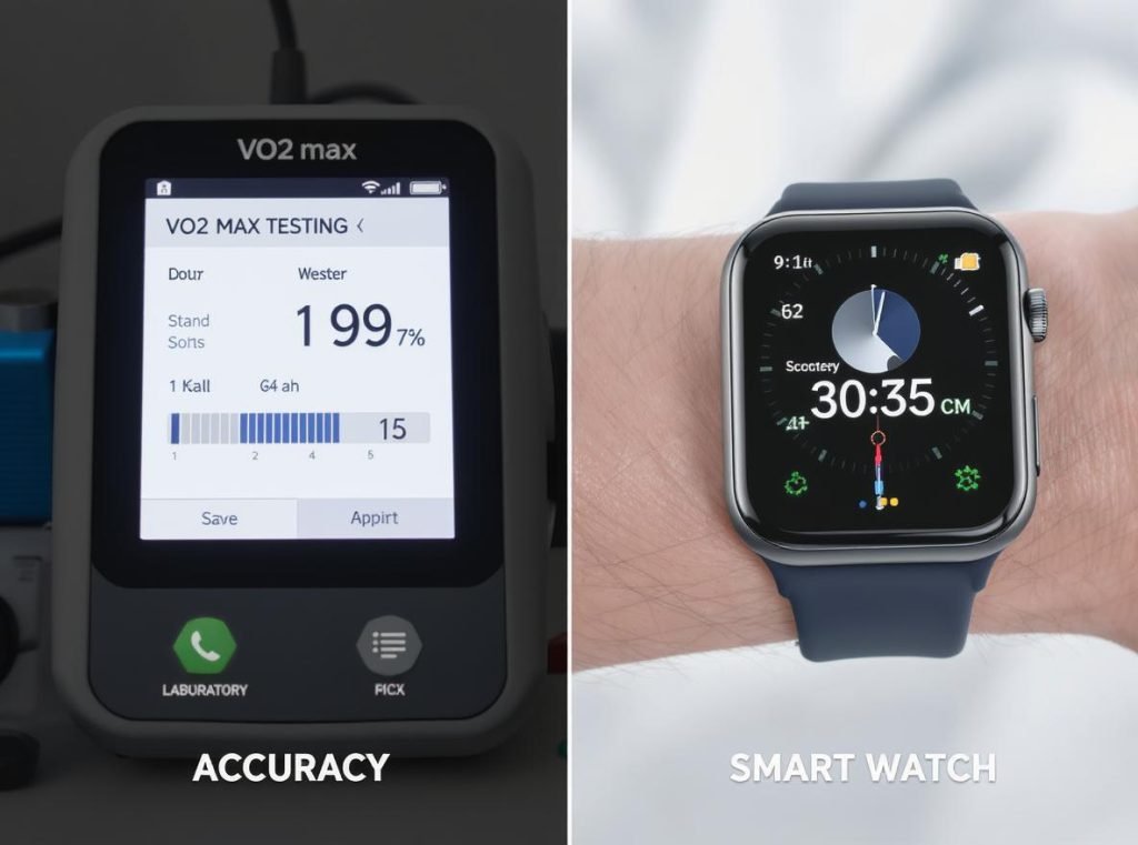 Laboratory VO2 max testing compared to smartwatch measurement