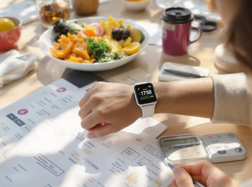 Optimizing smartwatch for weight loss through food logging, daily weigh-ins, and structured exercise