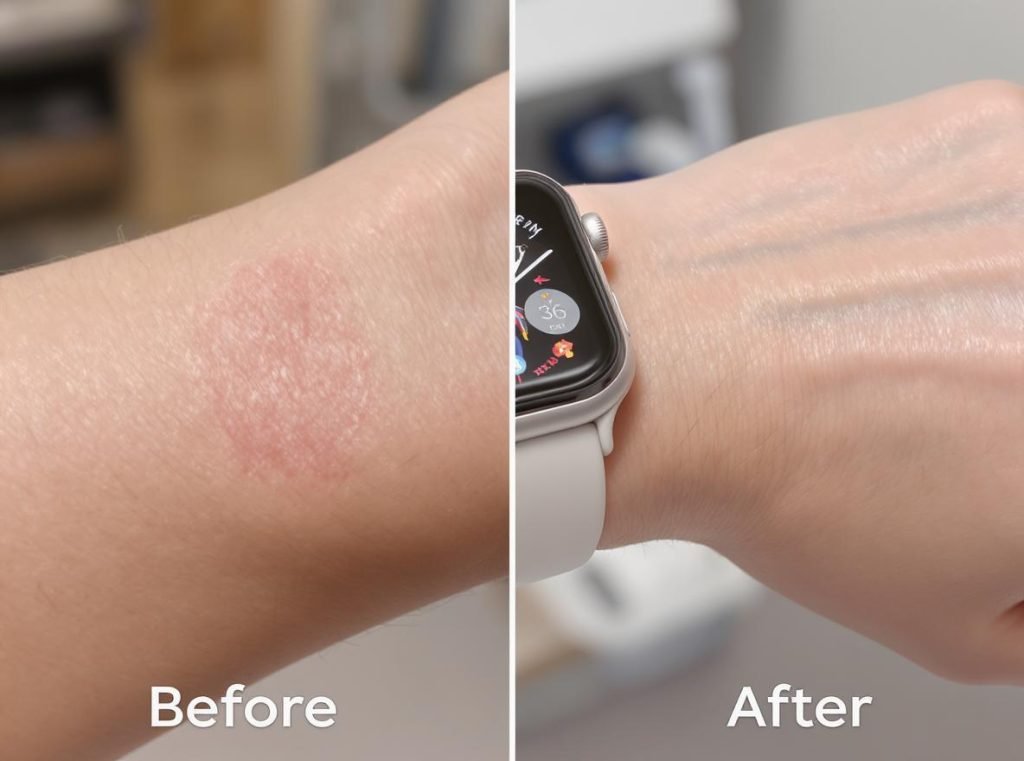Visual guide showing signs of proper versus improper smartwatch fit on wrist