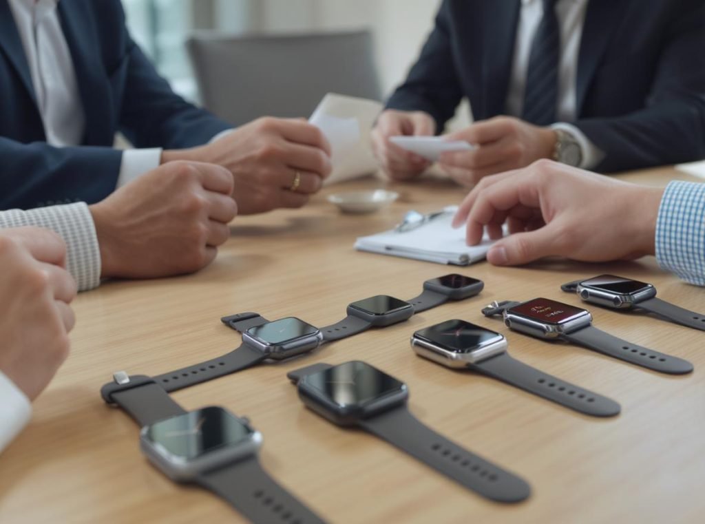 Wholesale buyers evaluating smartwatch hand placement features for business inventory