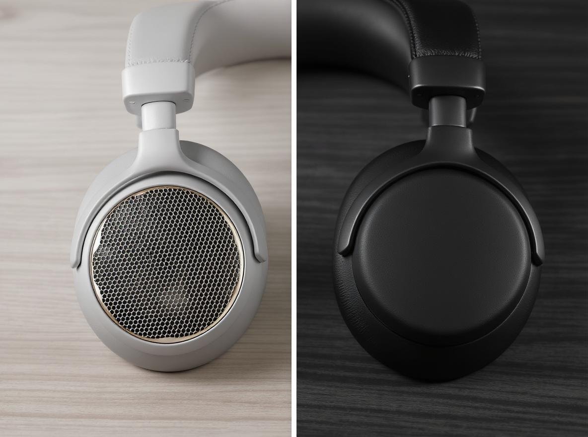 Open-back vs closed-back headphones comparison showing design differences