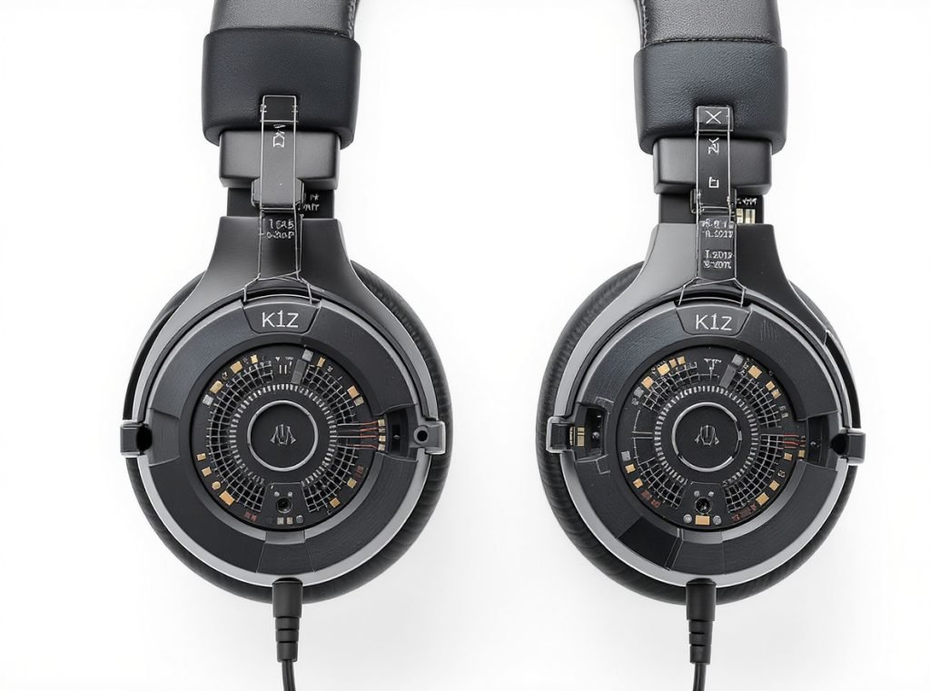 Technical diagram showing gaming headset and headphone driver differences