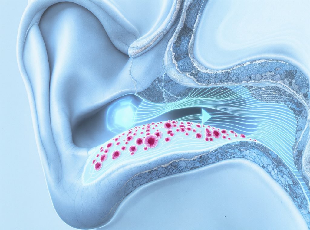 Medical illustration showing how tinnitus develops from inner ear damage