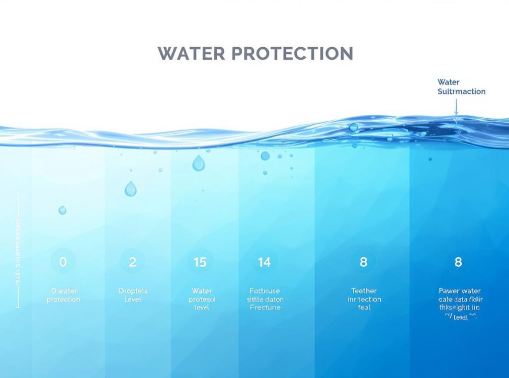 IPX rating scale 0-8 water protection levels chart