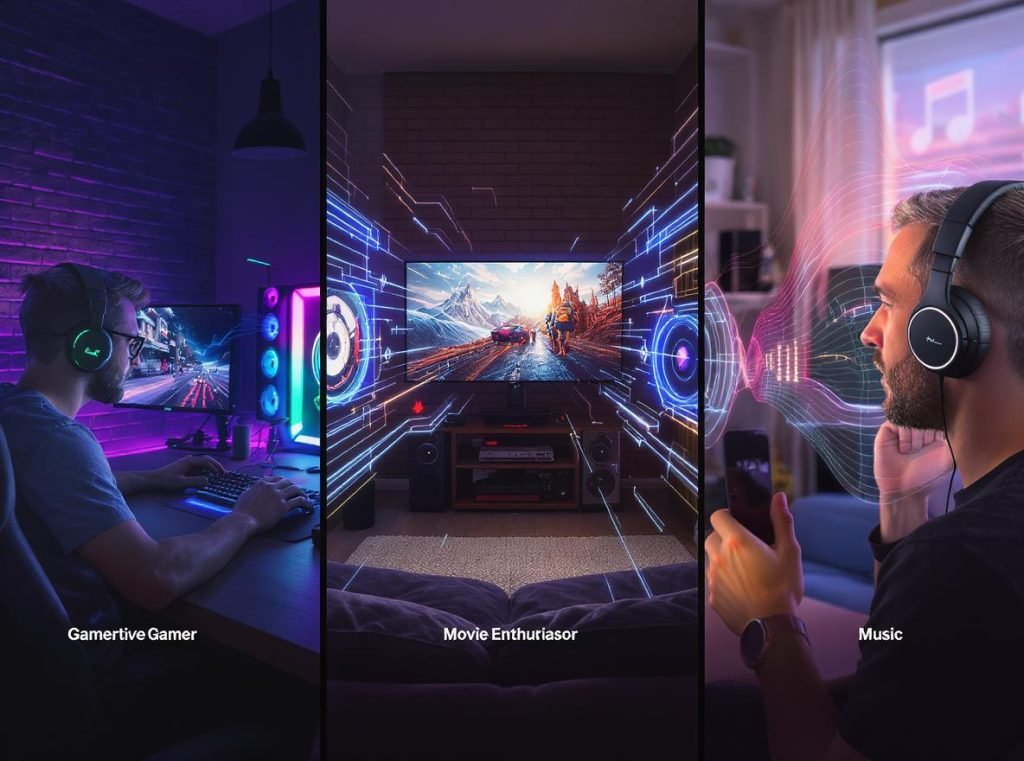 Dolby Atmos benefits for gaming, movies, and music listening customer segments