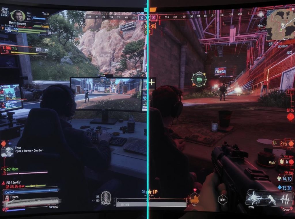 Gaming performance comparison showing audio latency impact on competitive play