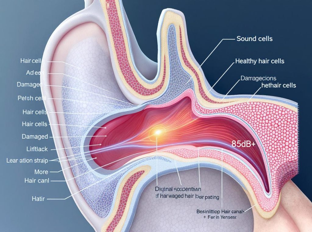 Infographic showing 1 billion young people at risk of hearing loss from headphones