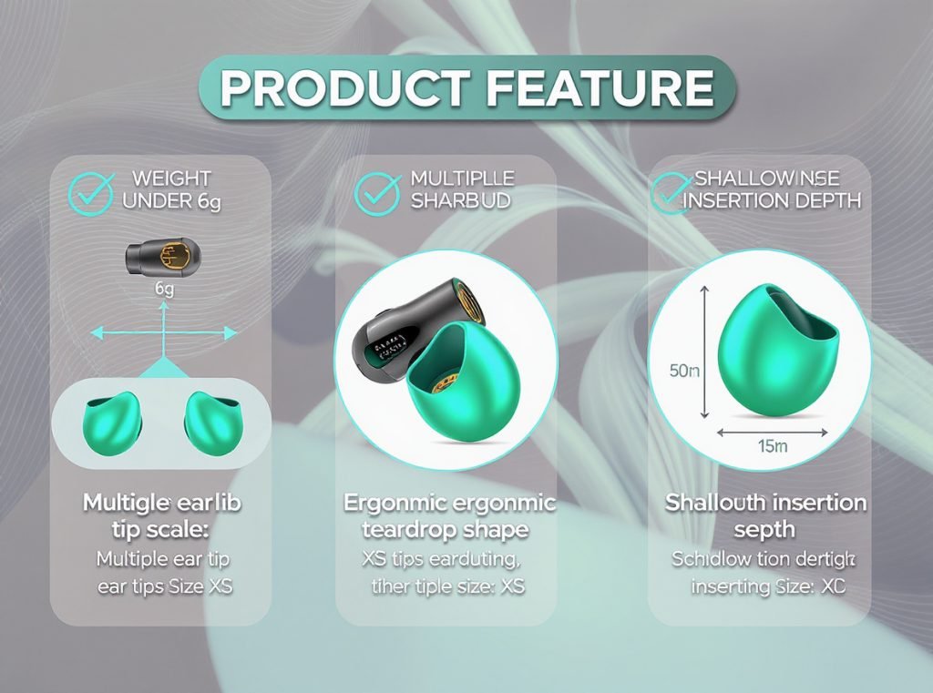 Small ear earbuds features specifications guide infographic
