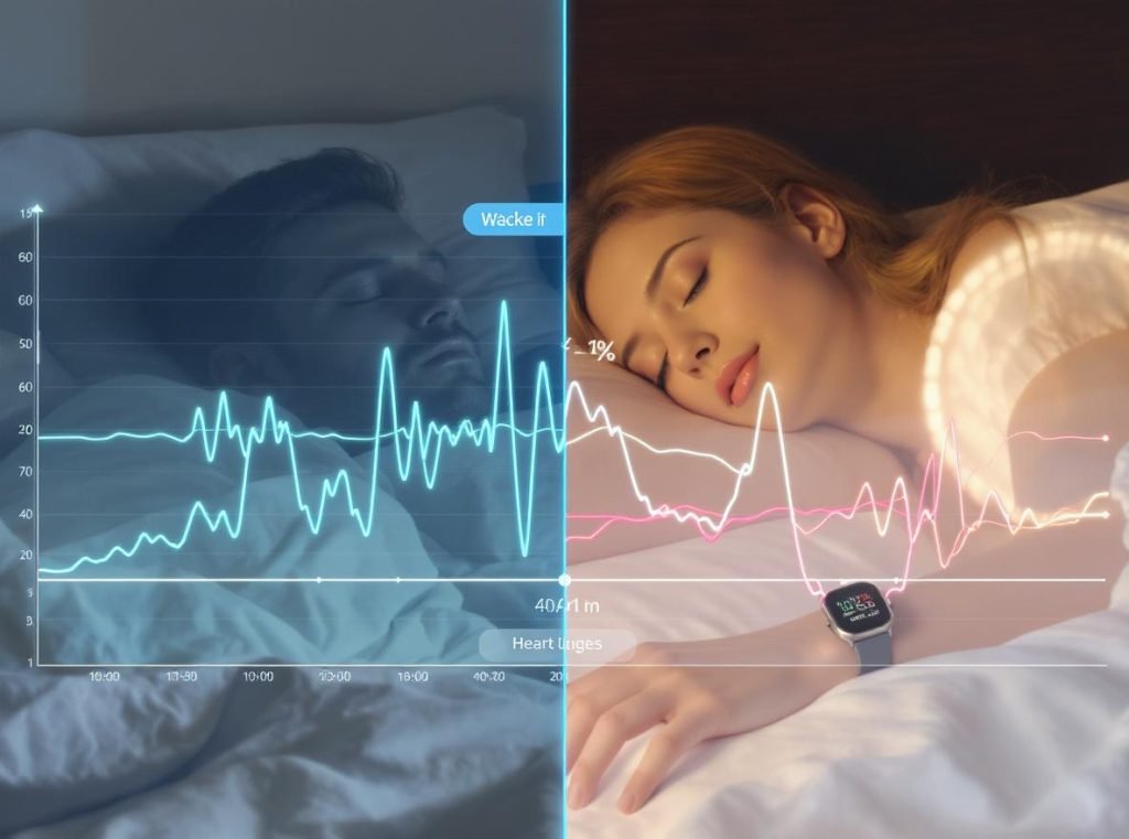 Smartwatch detecting sleep onset through movement and heart rate patterns