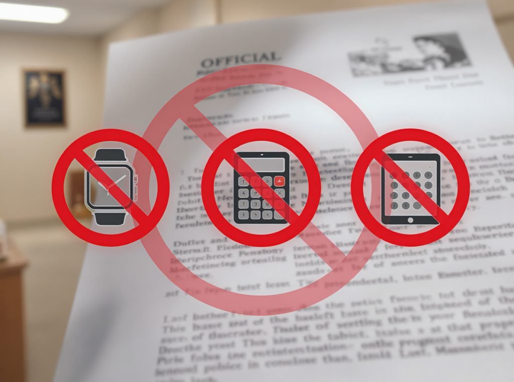 Academic institution smartwatch ban policy documentation