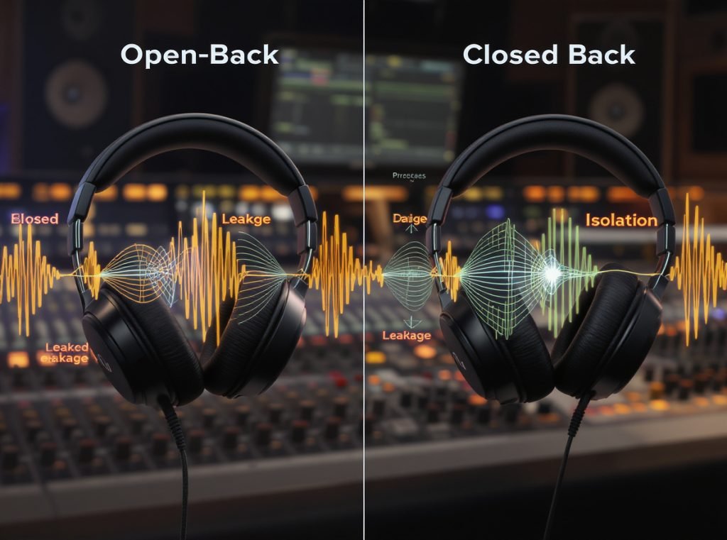 Open-back vs closed-back headphones mixing comparison soundstage isolation