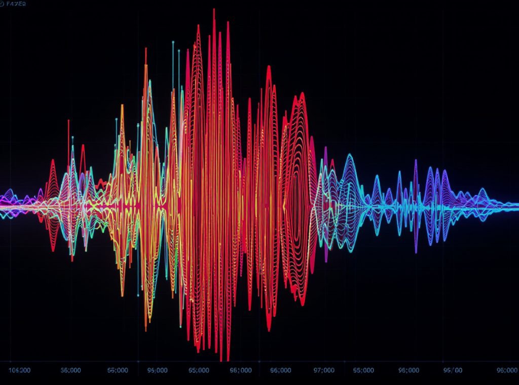 Sound quality comparison showing audio waveforms from headphones vs earbuds