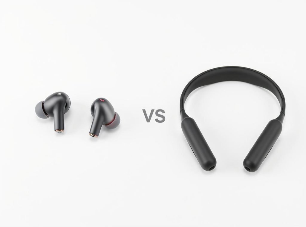 Comparison between TWS earbuds and regular wireless earbuds with neckband