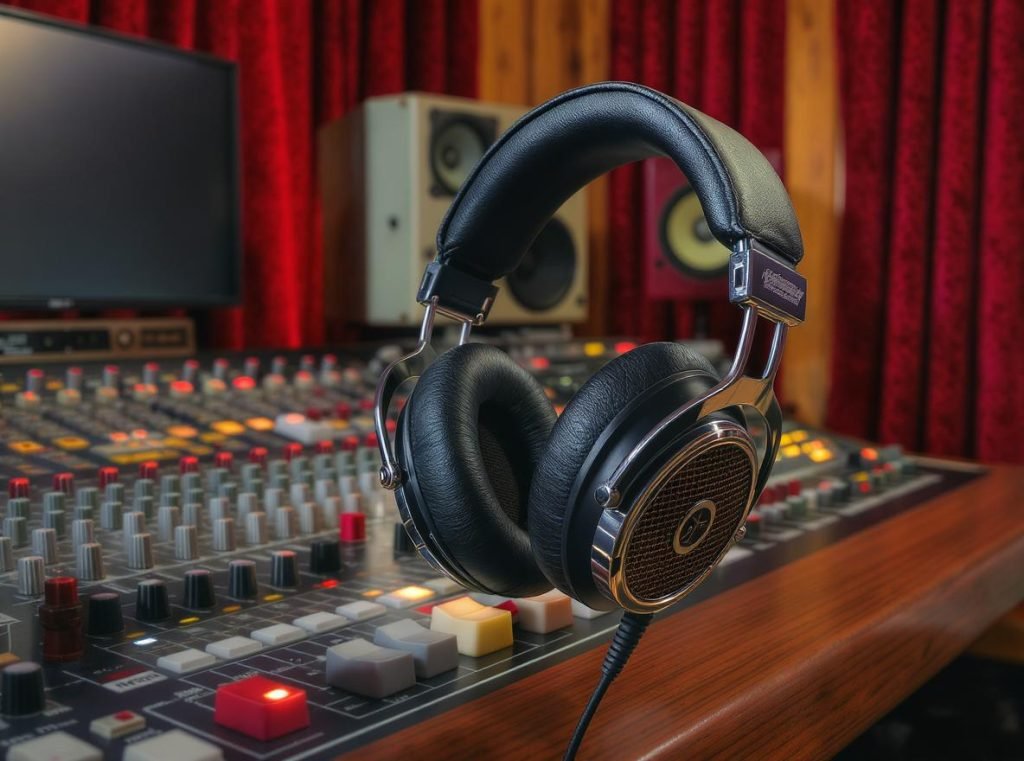 1937 Beyerdynamic DT 48 professional headphones in vintage recording studio setting