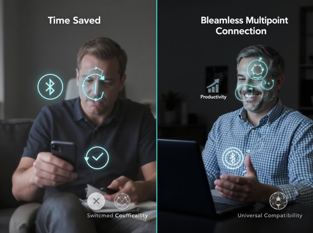 Benefits comparison traditional Bluetooth vs multipoint headphones