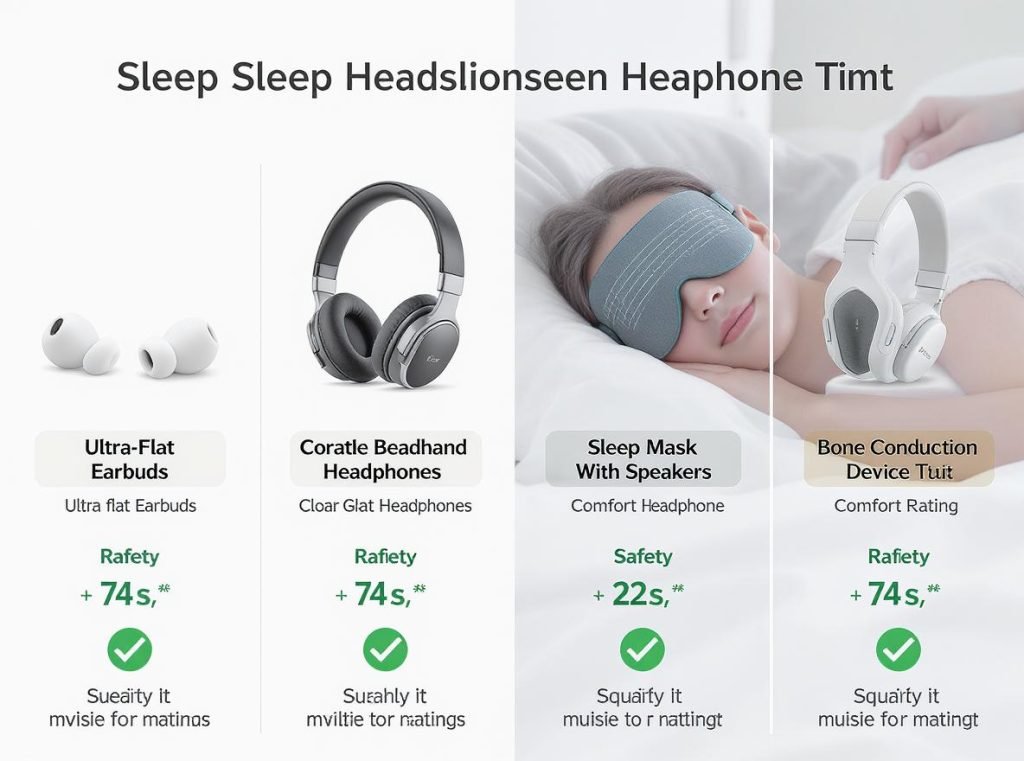 Best sleep headphones comparison - safe headphone types for comfortable sleeping