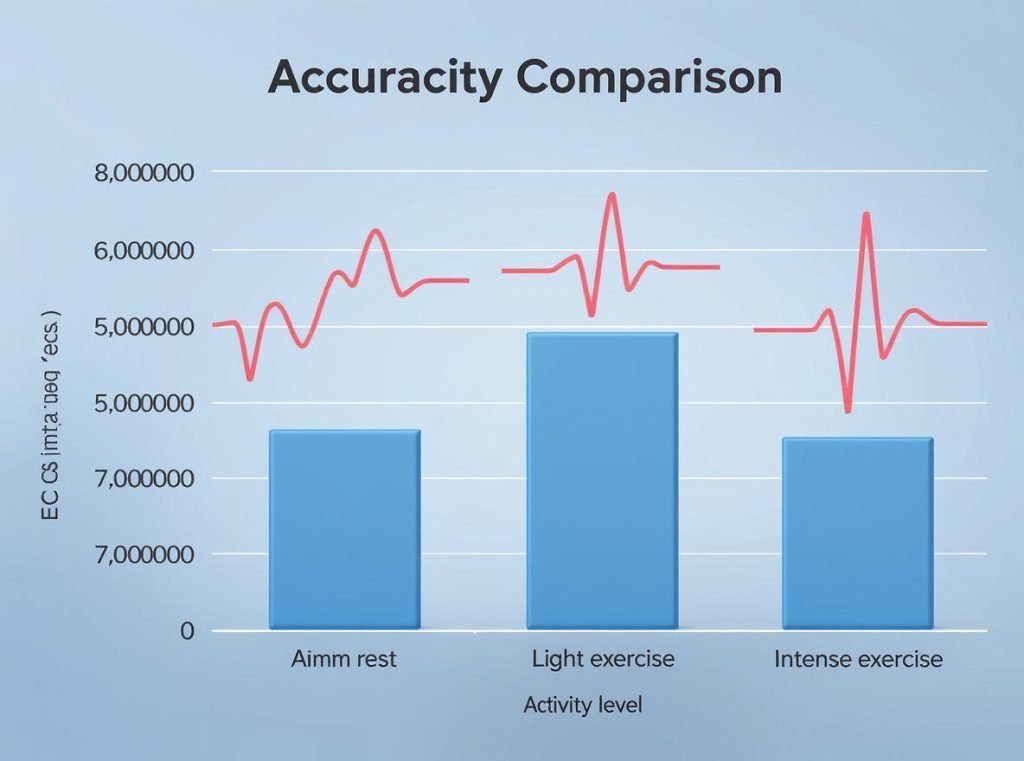 Smartwatch heart rate accuracy comparison chart across activity levels