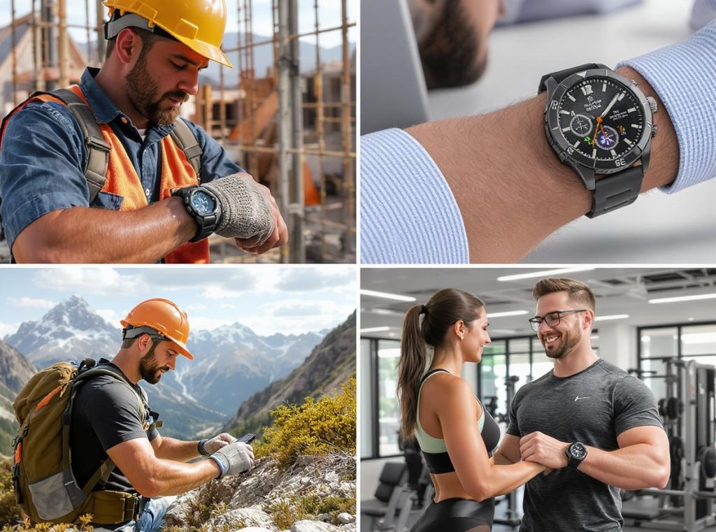 Battery life comparison showing rugged smartwatch 30-day vs standard smartwatch 1-day performance