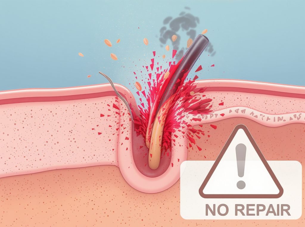 Permanent hearing damage to cochlea hair cells from loud earbud use