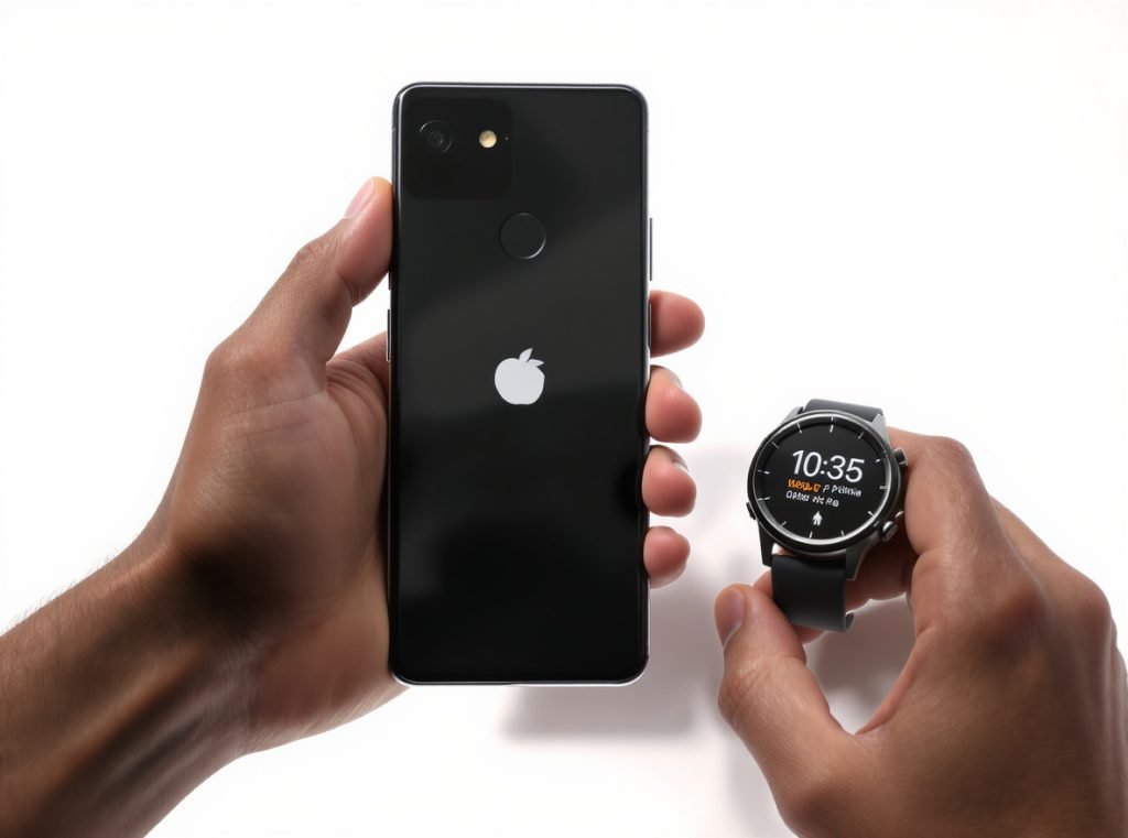 Setting up and pairing smartwatch with Google Pixel phone step by step process