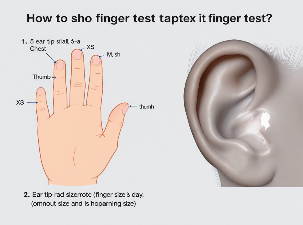 Ear tip size fitting guide finger test method