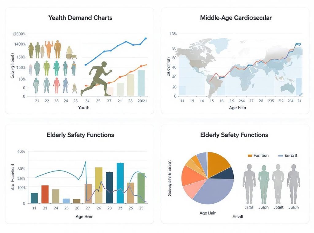 Age-specific smartwatch health monitoring features for young adults, middle-aged, and senior users