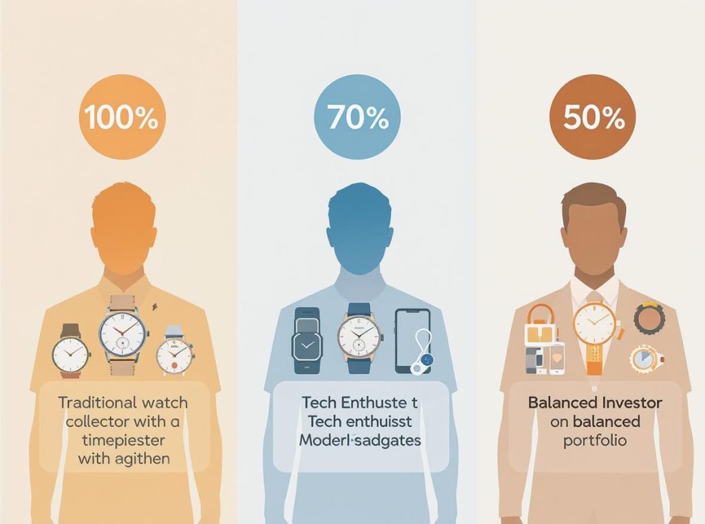 Different investor profiles showing watch investment allocation strategies and percentages