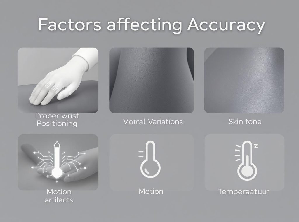 Factors affecting smartwatch heart rate accuracy infographic