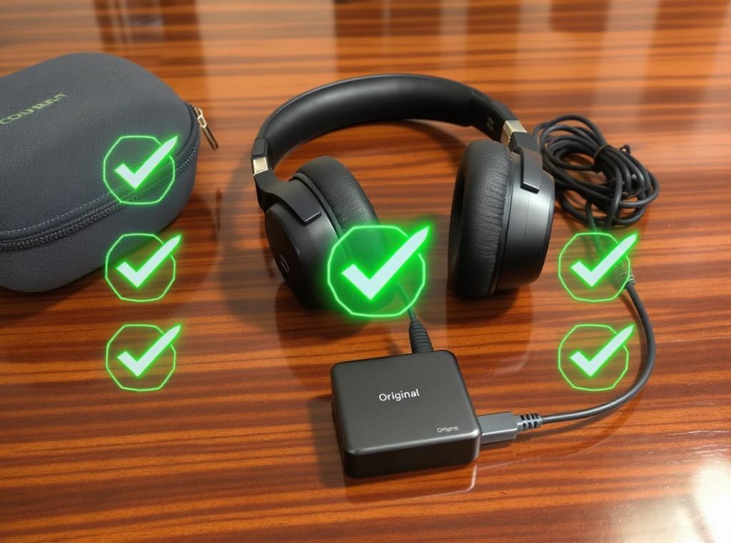 Safe headphone charging practices showing proper setup to prevent explosions and fires