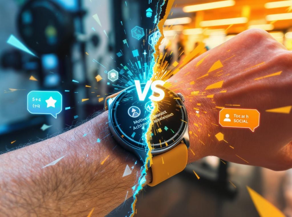 Smartwatch motivation features compared to gym social accountability showing different motivation approaches