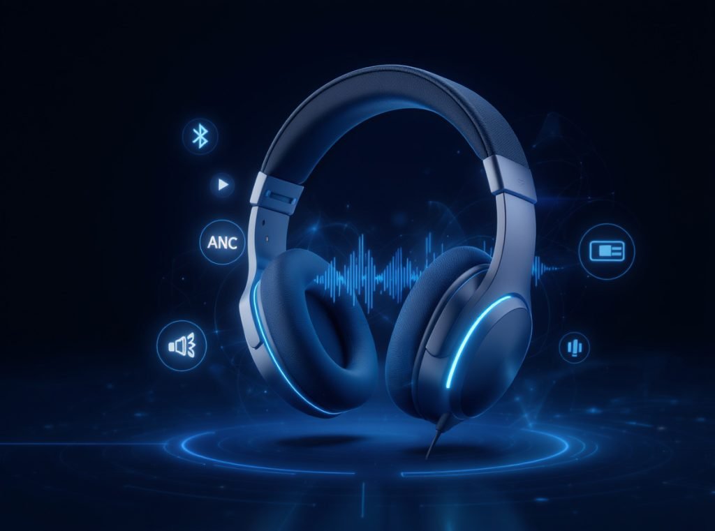 Advanced headphone features including active noise cancellation, wireless connectivity, and smart technology