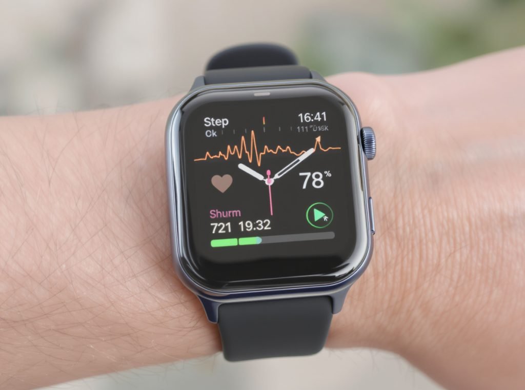 Smartwatch showing fitness tracking features without SIM card connectivity