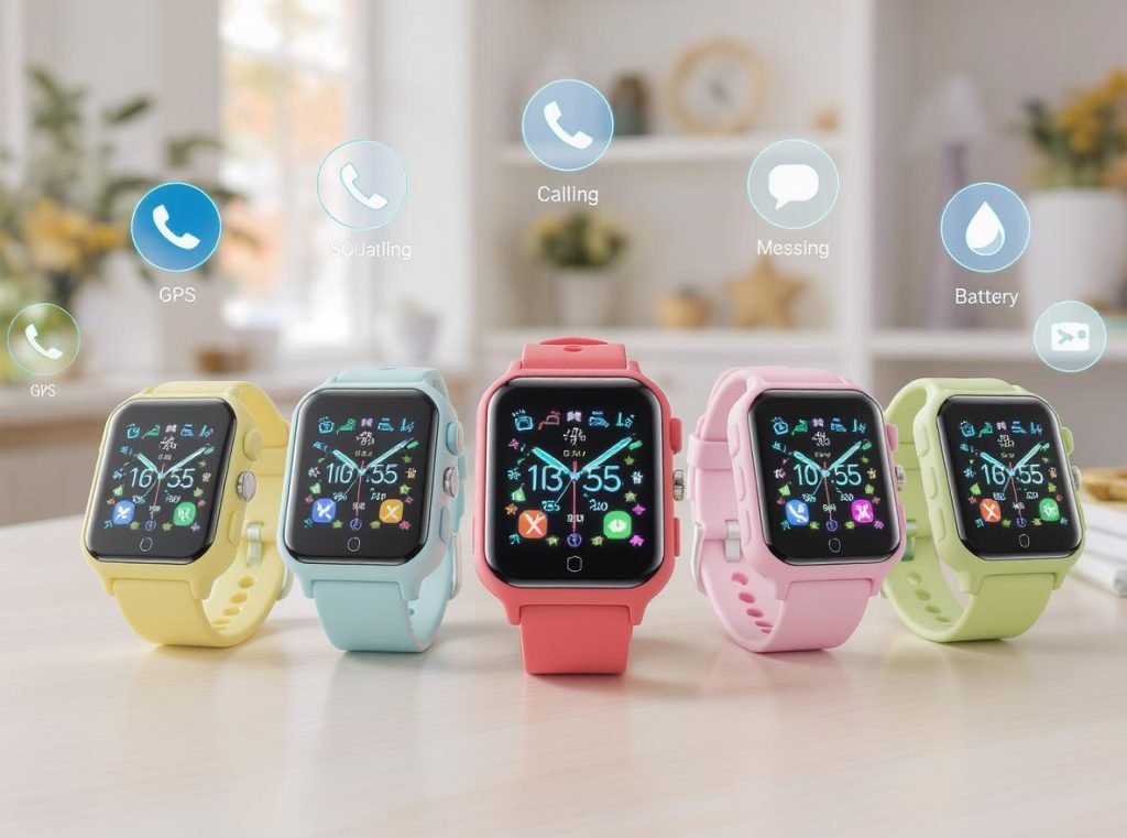 Various kids smartwatches showing important safety and communication features
