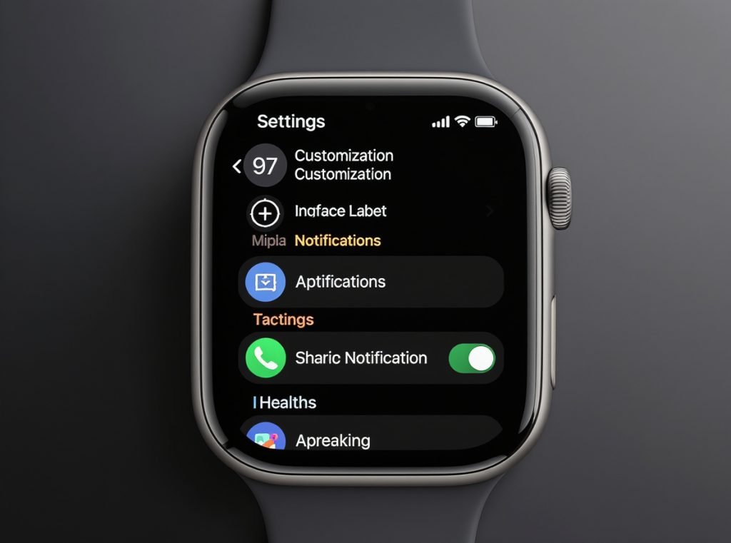 Smartwatch settings customization screen after pairing with Android