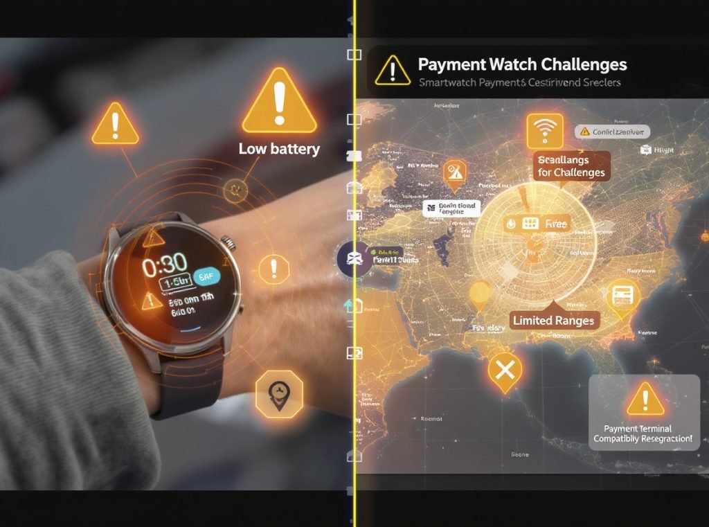 Smartwatch NFC payment limitations battery range compatibility issues