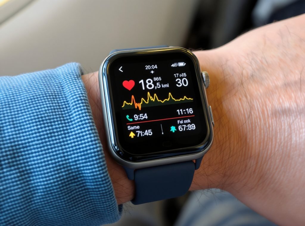 Smartwatch fitness tracking features working during airplane flight