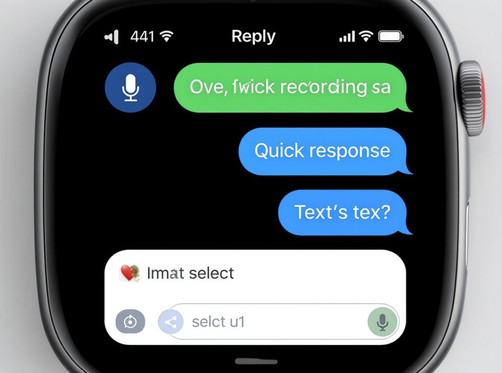 Different WhatsApp reply methods available on smartwatch interface