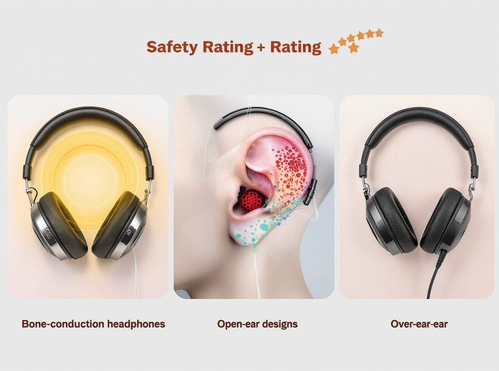 Safer headphone alternatives including bone conduction and over-ear models