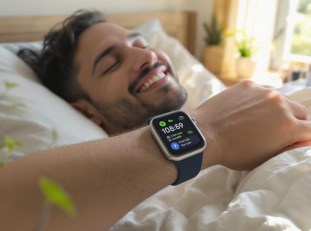 User benefits of smartwatch sleep tracking showing improved wellness
