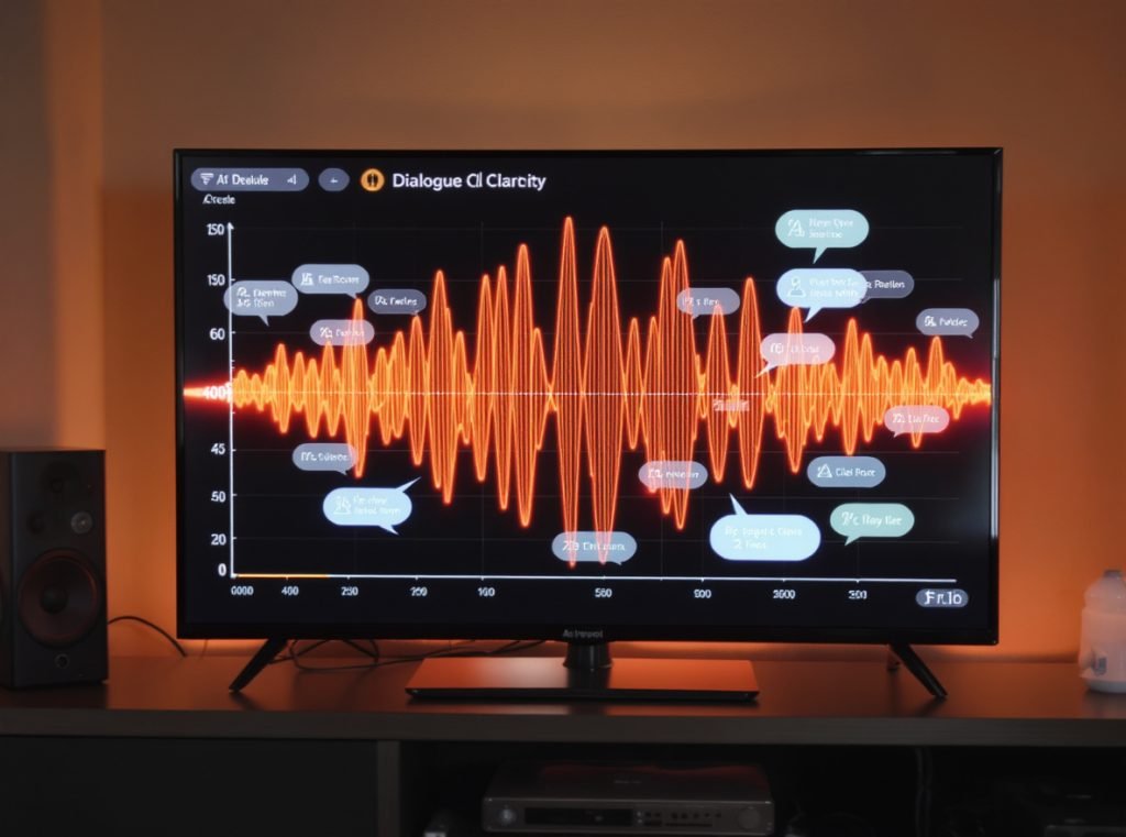TV audio quality optimization showing dialogue clarity and frequency response