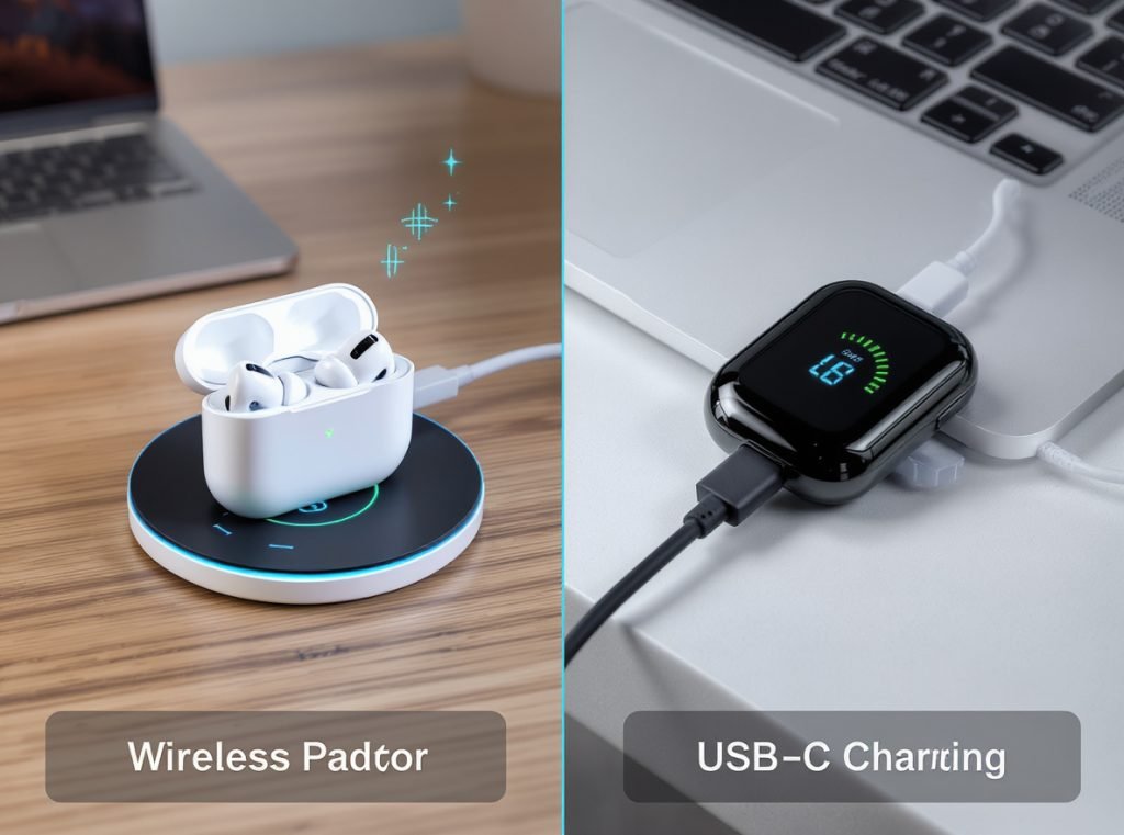 Wireless vs wired charging for commuting earbuds - convenience comparison